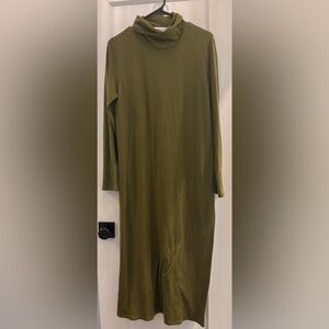 Sonnet James Long Turtleneck Dress in Olive